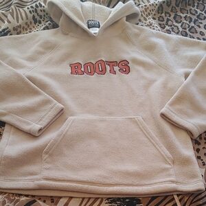 Roots Tan Pullover with Orange Lettering Sz XL Youth